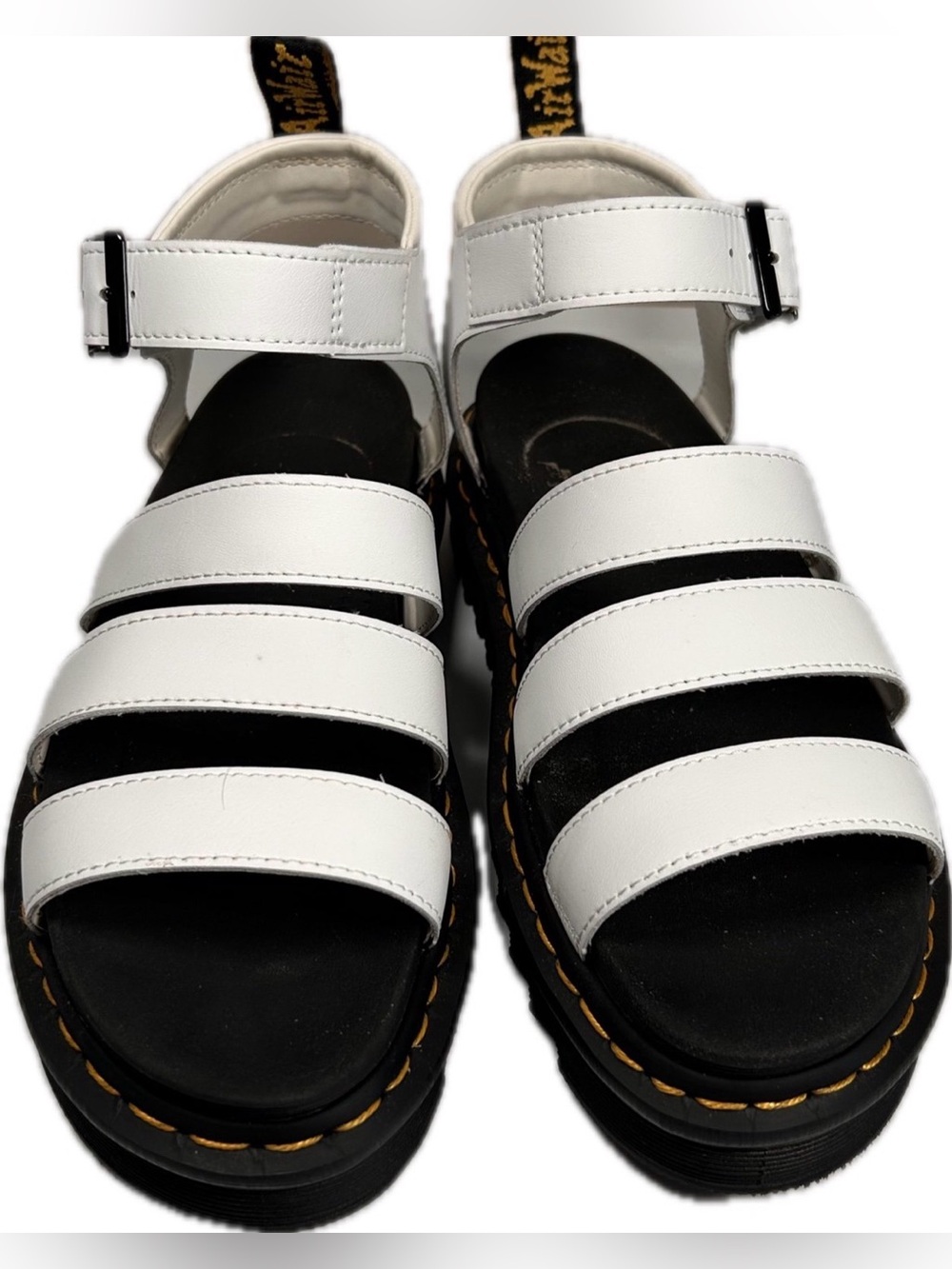 Dr. Martens Blaire Gladiator Sandals Womens 9 White Platform Strappy Lightweight